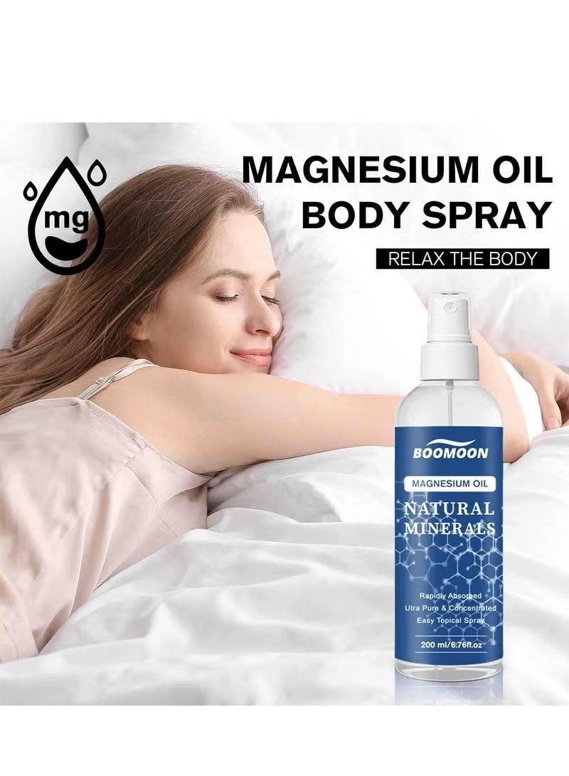 BOOMOON Magnesium Oil Spray Lotion (6.76oz), Fast-Absorbing Topical Magnesium Chloride Cream for Skin Application – Odorless, Quick-Drying, and Residue-Free for Improved Health and Gentle Skin Care - Image 2